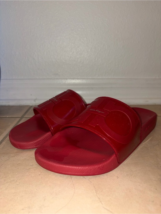 Salvatore Ferragamo Other - Salvatore Ferragamo Red Logo Slide Sandals